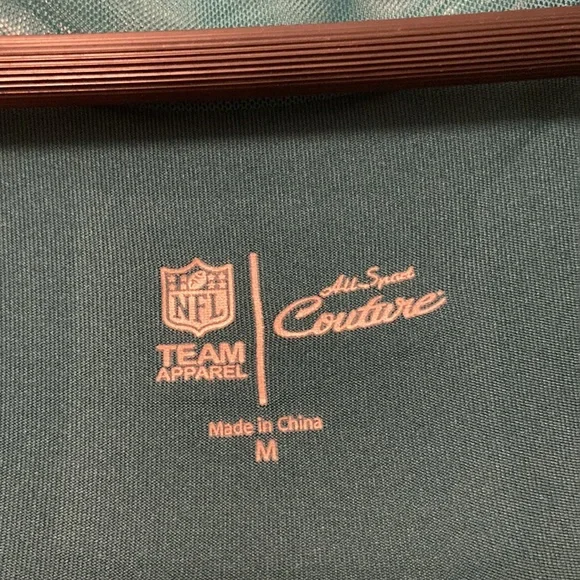 NWT New NFL Miami Dolphins Women's Aqua Green Long Sleeve Top Size Medium - Picture 4 of 6